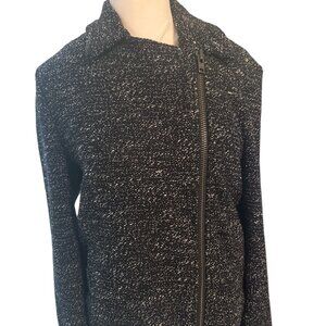 J Crew Black Moto Jacket Women's Size 10 - NWOT - Full Zip-Stretch-Acrylic/Wool